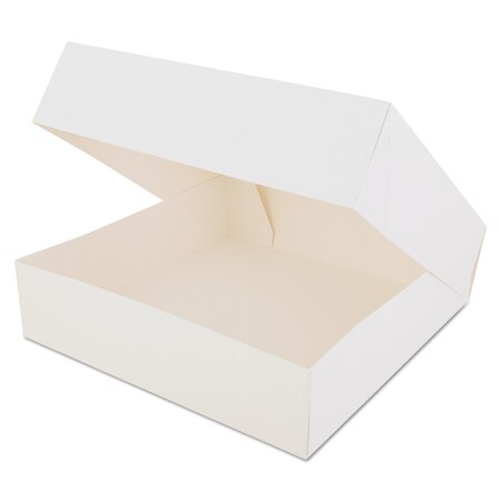 Sct White Window Bakery Boxes with Attached Flip Top, 4-Corner Beers Design, White, Paper, 200PK 24233
